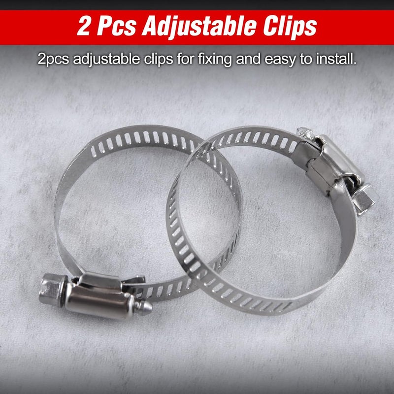 LEONTOOL Aluminum Water Temperature Joint Pipe Connector 32mm 1-1/4" Radiator Hose Sensor Gauge Adapter with 2 Hose Clamps Water Temp Meter Gauge Joint Pipe Temperature Sensor Adapter - Image 5